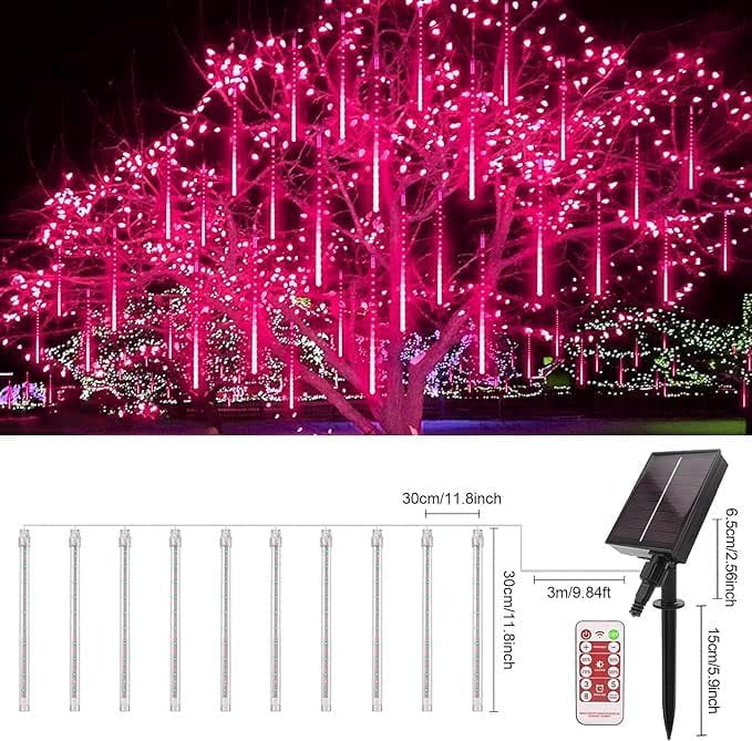 LED Outdoor String Solar, Rain Lights,Meteor Lights,Meteor rain Lights 30cm 10 Tube Solar rain Lights with for Christmas Parties Wedding Christmas Tree