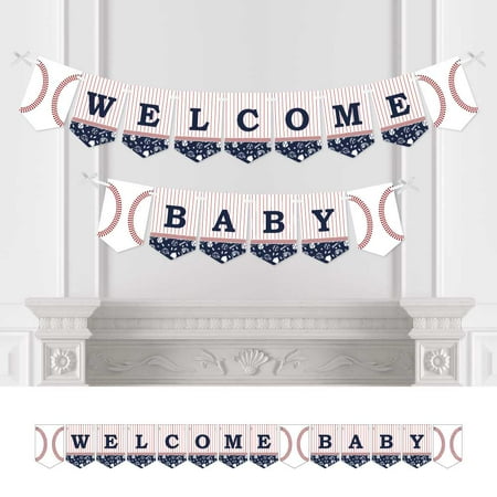 Sports Infant Baby Mobile Shower - Batter Up - Baseball - Baby Shower Bunting Banner - Sports Party Decorations - Welcome Baby