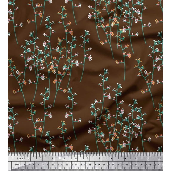 Soimoi Rayon Fabric Artistic Floral Decor Fabric Printed Yard 42 Inch Wide