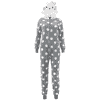 Hello Kitty Women's Gray Hooded One-Piece Pajamas