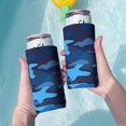 thumbnail image 3 of 2 Pcs Neoprene Beer Can Cooler Insulated Collapsible Can Sleeves Camouflage Blue Soda Beer Can Covers for Birthday Party Wedding, 3 of 4