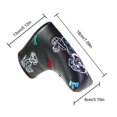 thumbnail image 3 of Cubierta de cabeza de golf Funda de cabeza de golf de cuero PU Piezas de repuesto de golf de dibujos animados en forma de L (perro negro), 3 of 3