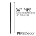 thumbnail image 2 of PIPE DÉCOR 1/2? x 36? Malleable Cast Iron Pipe Nipple, Pre Cut Connectors, Industrial Steel Grey Fits Standard Half Inch Black Threaded Pipes Nipples and Fittings, Build Vintage DIY Furnitur, 2 of 3