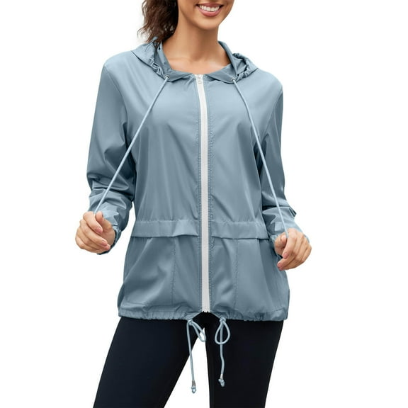 Karight Rain Jacket Women Waterproof Windbreaker Lightweight Rain Jackets with Pockets Packable Raincoats for Women with Hood