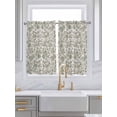 thumbnail image 2 of Kitchen Curtains 54 Inches length, Spring Flowers Window Treatment Curtain Drapes, Farmhouse Sage Green Pastoral Floral Leaf Thermal Insulated Drapes for Basement Hotel RV, 42"x54", 2 Panels, 2 of 7