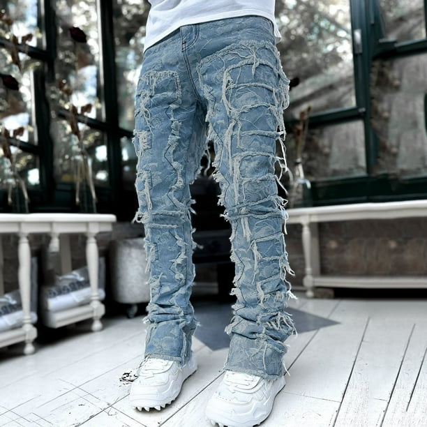 Ketyyh chn99 Jeans Hommes 2024 Comfor t Flex Pantalon de Ceinture Decontracte Fit Pantalon Cargo avec Pantalon Stretch Pantalon Cargo Bleu Ciel 2XL Walmart