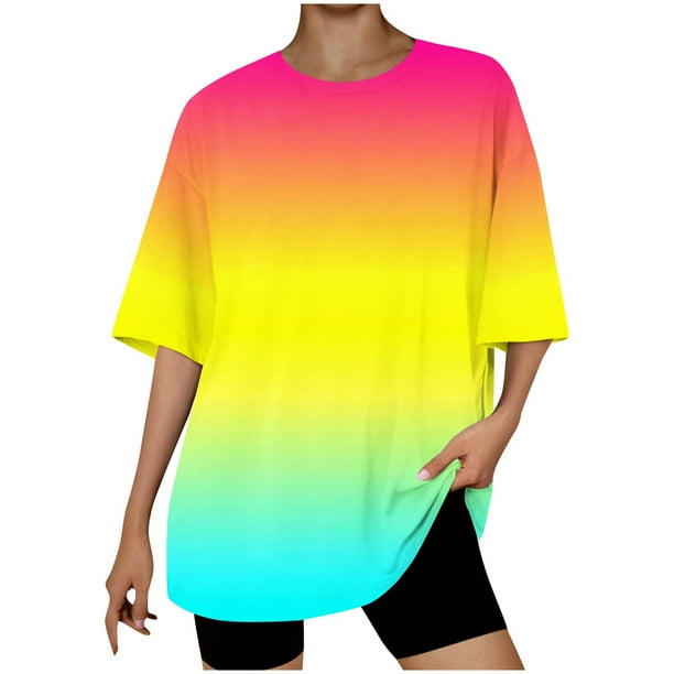 Camiseta Corta con Cuello Redondo Y Gota Del Hombro para las Mujeres