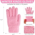 thumbnail image 3 of Winter Gloves for Boys Girls - Kids Warm Knit Thermal Cable Knitted Gloves Wool Fleece Lined Mittens for Cold Weather, 3 of 8