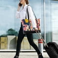 thumbnail image 5 of FORMRS Canvas Laptop Tote Bag for Women with 15.6" Computer Compartments Shoulder Handbag, Art Geometric, 5 of 7