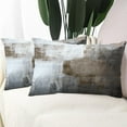 thumbnail image 6 of Set of 2 Brown White and Grey Throw Pillow Covers Modern Abstract Painting Art Decorative Pillow Cases Home Decor Standard Square 12x20 Inches Pillowcases, 6 of 6