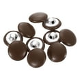 thumbnail image 1 of Uxcell 25pcs PU Leather Covered Button 15mm Aluminum Shank Round Button, Brown, 1 of 7