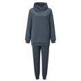 thumbnail image 5 of Baqcunre Women's Long-Sleeved Fashion Solid Color Sweatshirt Casual Sweatpants Suit,Color Black,Size S-XL, 5 of 8