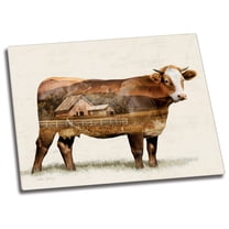 CounterArt Cow Landscape 3mm Tempered Glass Cutting Board