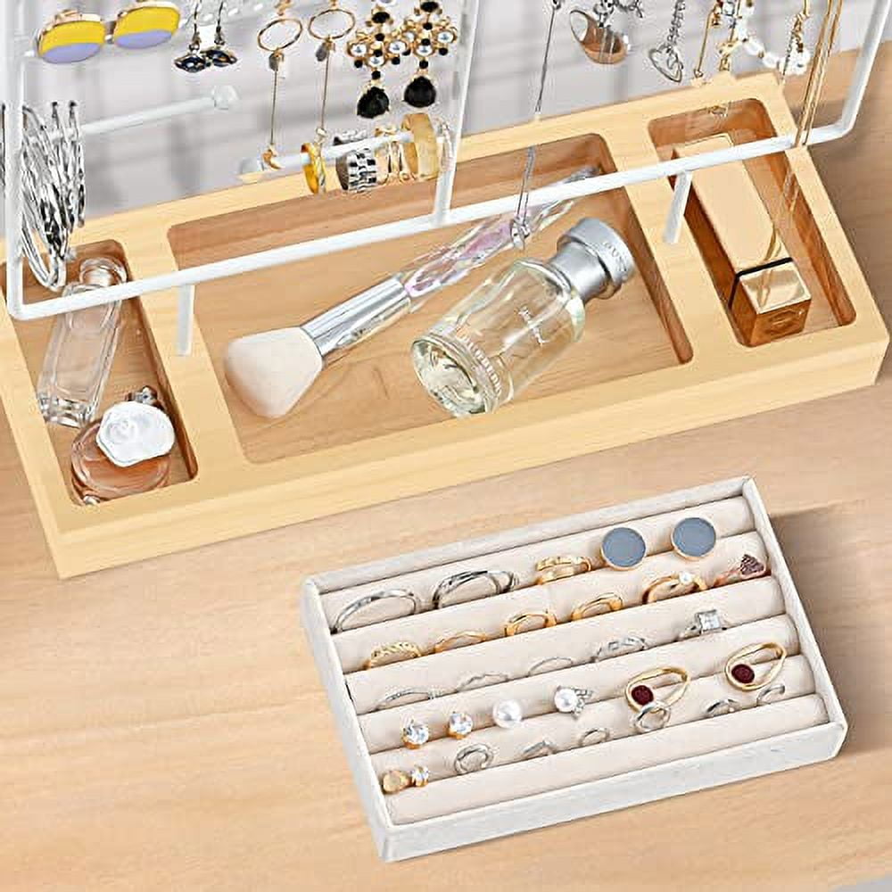 ProCase Earring Holder Organizer Box with 5 Drawers, Clear Acrylic