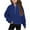 Dark Blue, variant on Girls Half Zipper Sweatshirts Cute Trendy Fall Pullover Crop Tops for Teen Girls Long Sleeve Sweater Clothes Thumb Hole 5-16Y