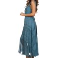 thumbnail image 3 of Sakkas Kevina Stonewashed Rayon Embroidered Dress - Steel Blue - S/M, 3 of 5