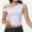 White, variant on Women One Shoulder Ruched Crop Tank Tops Casual Off The Shoulder Twist Strap Summer Tanks Tops Going Out Crop Shirts