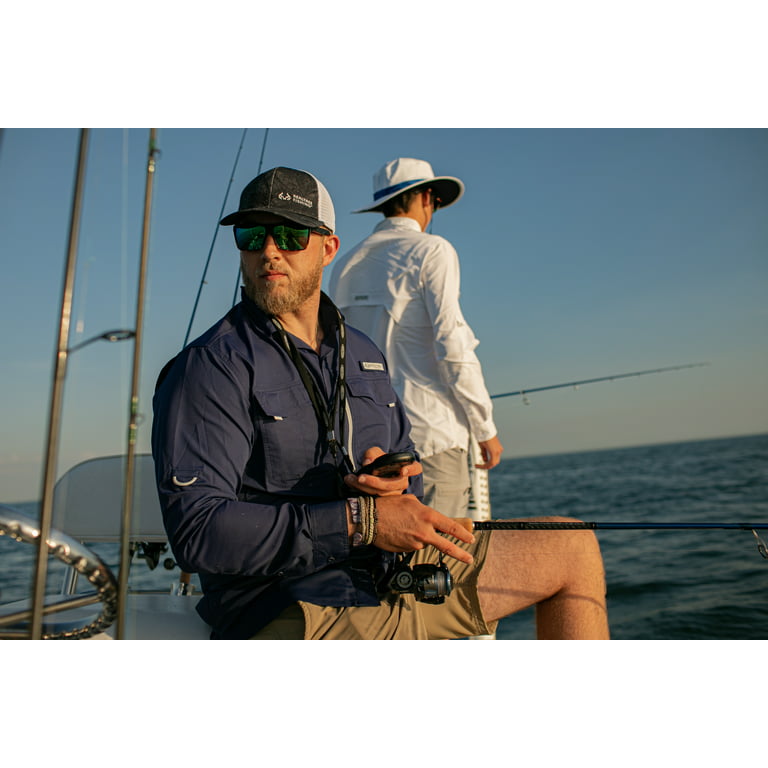 Realtree, Men's Long Sleeve Fishing Guide Shirt, Patriot Blue, Size Large