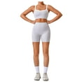 thumbnail image 3 of Women's Solid Backless Tracksuit Set, Spaghetti Strap Cami Top & High Waist Skinny Shorts, Ladies Sportswear, Summer Outfits 2024, Women Sport & Outdoor Clothing, 3 of 6