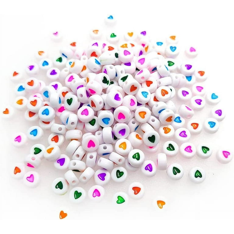 500 Pieces 4x7mm White Round Acrylic Number Beads 0-9 Mixed Plastic Shape  Loose Beads for Jewelry Making Bracelets Necklaces Key Chains (Colorful on