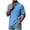 Blue, variant on Golf Shirts for Men Waffle Grid Textured Collared 5-Button Short Sleeve Breathable Casual Tops,L