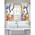 thumbnail image 5 of Hummingbirds Sheer Curtains 45 Inch Length 2 Panels Set Window Treatments, Spring Summer Watercolor Flowers Plant Rod Pocket Semi Curtains for Living Room/Bedroom/Kitchen Décor, 104"W x 45"L, 5 of 7