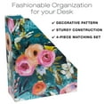 thumbnail image 3 of Global Printed Products Designer Printed Desk Organizer Set, Includes Letter Tray, Folder Stand, 3-Section Organizer, Pen Holder - Floral, 3 of 5
