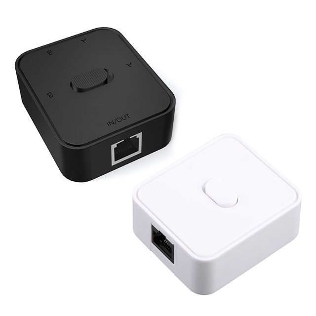 Commutateur de Réseau 2 Ports RJ45 Longue Durée de Vie Commutateur de Réseau ABS Métal RJ45 pour Commutation Intranet et Extranet