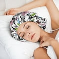 thumbnail image 5 of Eiffel Tower Retro pink Silk Bonnet for Sleeping Women Men, Adjustable Elastic Satin Bonnet Bonnet for Sleeping, Soft Similar Silk Curly Cuteness Hair Bonnet for Sleeping, 5 of 7
