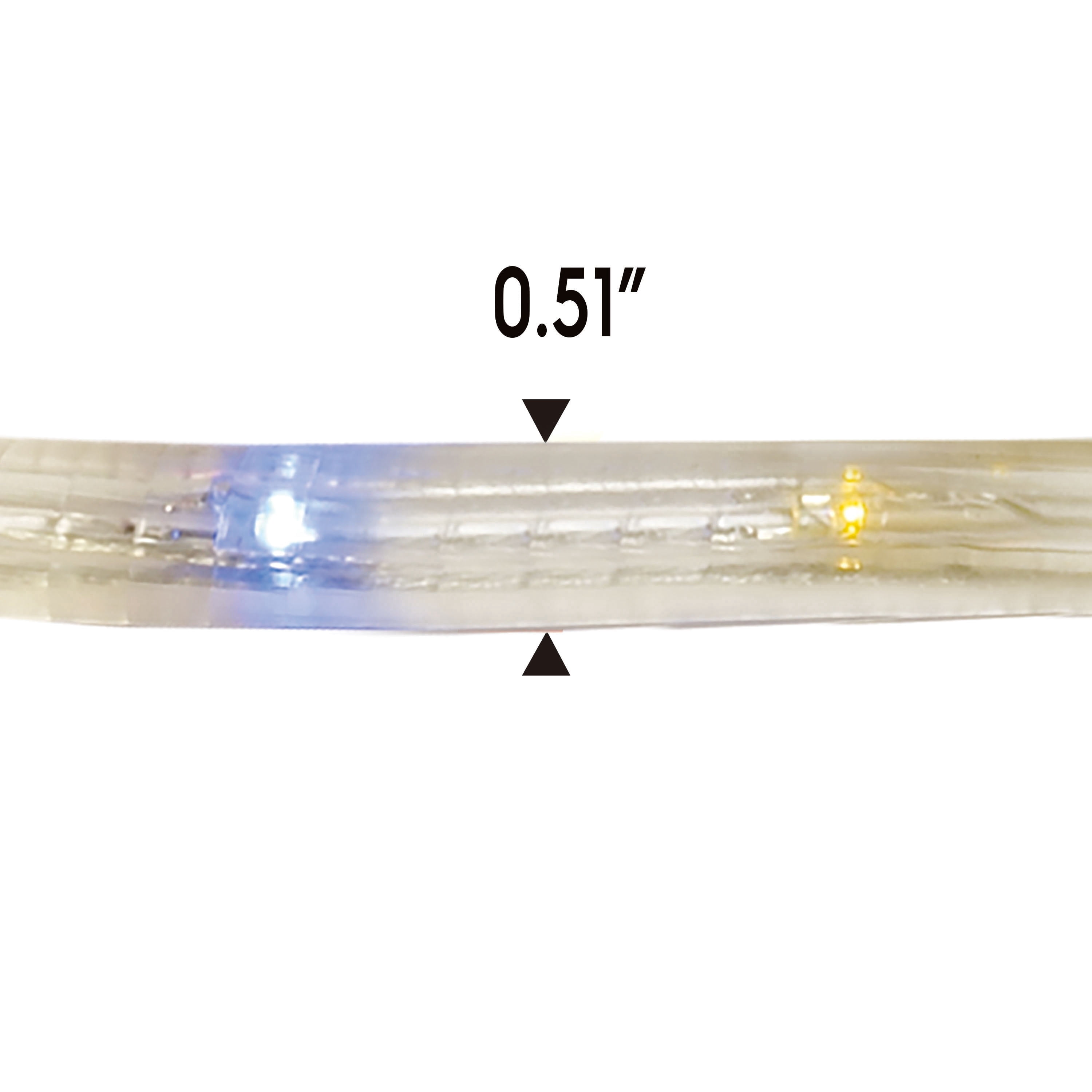 Indoor/Outdoor LED Super Bright Christmas Rope Lights, Multicolor, White Wire, 18', by Holiday Time