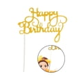 thumbnail image 1 of Letras Acrílicas de Feliz Cumpleaños Billuyoard para Decoración de Tarta Oro, 1 of 6