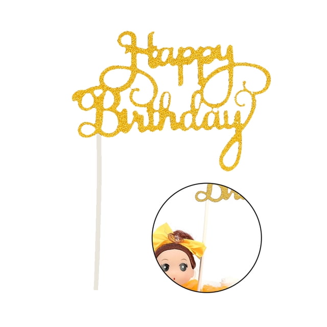 Letras Acrílicas de Feliz Cumpleaños Billuyoard para Decoración de Tarta Oro