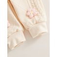 thumbnail image 5 of Baby Girl 2Pcs Fall Outfits Long Sleeve 3D Flower Split Tops + Pants Set Toddler Clothes, 5 of 5