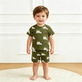 thumbnail image 2 of Toddler Boy Outfits 2 Piece Graphic Print Short Sleeve Crew Neck T-Shirt Top And Shorts Outdoor Wear Baby Boys' Clothing Sets Size 2-3 Years, 2 of 4