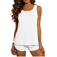 thumbnail image 2 of Stamzod Pajamas Set for Women Sleeveless Sleepwear Summer Shorts Pjs Soft 2 Piece Lounge Sets White M, 2 of 8