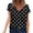 F-345Black, variant on ZHOGXU Women's T Shirt Polka Dot Printed V Neck Short Sleeve Loose Fit Lightweight Comfortable Breathable Tee Top For Daily Wear ,Red,M