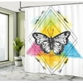 thumbnail image 4 of Ambesonne Entomology Shower Curtain, Geometric Butterfly Form, 69"Wx70"L, Multicolor, 4 of 4