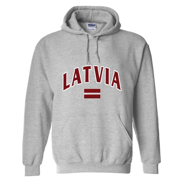 T-shirt à Manches Longues avec Logo Lettonie MyCountry (Gris Sport) - IceJerseys