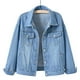 thumbnail image 1 of ICHUANYI Liquidación Mujer Primavera Y Cálida Chaqueta De Mezclilla De Manga Larga Ropa De Abrigo ICHUANYI WER202308253220, 1 of 4