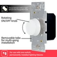 thumbnail image 4 of GE Single Pole Dimmer Knobs, Rotate on/off, White and Light Almond, 120V, 0W, 4 of 8