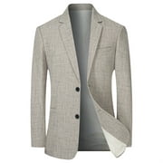 Pedort Mens Sport Coat Blazer Sport Coat Business Daily Blazer Grey,L