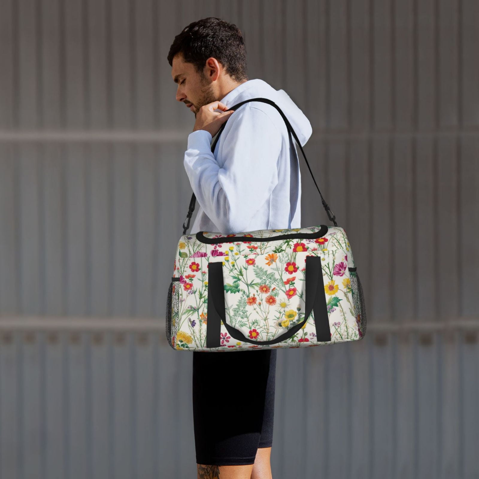 Fuzoiu Spring floral Print Travel Duffle Bag,Carry On Tote Bags,Duffel Bag,Sport Gym Bag, Hospital Bag for Labor and Delivery, Overnight Bag,Luggage Bag
