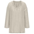 thumbnail image 5 of GigrtiJin Women's Fall Winter V-Neck Sweater Lightweight Oversized Casual Sweater Solid Color Knit Pullover Sweater Tops, 5 of 5