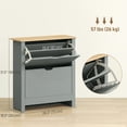 thumbnail image 3 of HOMCOM Armoire à Chaussures Étroite pour Entrée avec 2 Tiroirs Basculants Tablette Ajustable, 3 of 10