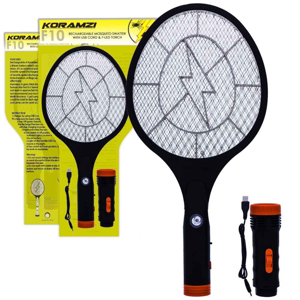 Koramzi F-9 Electric Mosquito Swatter Bug Zapper,Mosquito Racket for Indoor and Outdoor Insect Control 