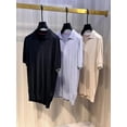 thumbnail image 2 of Camisa polo de manga corta para hombre, informal, de negocios, de algodón de fibra larga, de punto, de color sólido fino, primavera/verano 2024, 2 of 5