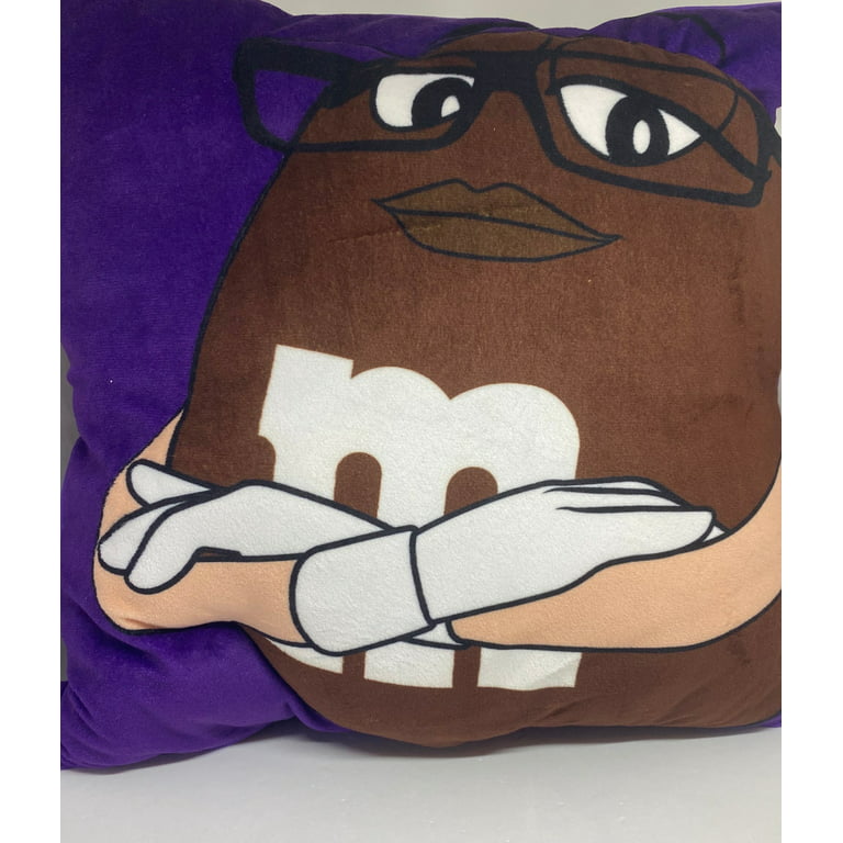 M&M's World Brown I'm Sorry I'm Late I Didn't Want to Come Pillow Plush New Tag, Size: 15