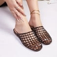 thumbnail image 4 of HOWPAY Clear Jelly Shoes Women on Jelly Mesh Hollow Slides Comfortable Closed Toe Flats Sandals Casual Summer Beach Slippers Black 36, 4 of 8