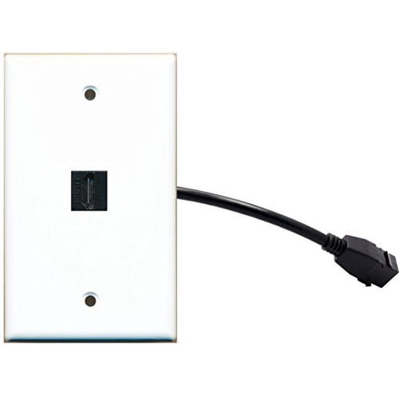 RiteAV (1 Gang Flat HDMI Wall Plate w/Pigtail Extension Cable