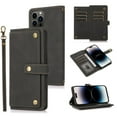 thumbnail image 1 of For Iphone 14 Pro Lanyard Leather Phone Case(Black),iPhone 16, 1 of 7
